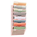 Mind Reader 8-Pocket Wall File Organizer, 26-1/4"H x 4"W x 13"D, Pink 1 thumbnail image