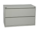 Office Star™ Core 42"W x 19-3/4"D Lateral 2-Drawer File Cabinet, Light Gray