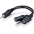 C2G 6in 3.5mm Y-Cable - 3.5mm (1) to 3.5mm (2) - M/F - Converts a 3.5mm jack to dual 3.5mm jacks 1 thumbnail image