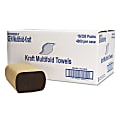 GEN 1-Ply Multi-Fold Paper Towels, Brown, Pack Of 250 Sheets, Pack Of 16 Packs