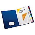 Oxford® Extra-Wide Twin Pocket Folder With 3-Prong Fasteners, Dark Blue, Pack Of 4 1 thumbnail image