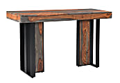 Coast to Coast Fallon Wood And Iron Console Table With Routed Edge And Dovetail Top, 30"H x 54"W x 18"D, Sierra Brown 1 thumbnail image