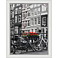Amanti Art Narrow Picture Frame, 27" x 21", Matted For 18" x 24", Eva White Silver 1 thumbnail image