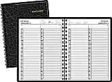 AT-A-GLANCE® 30% Recycled 2-Person Daily Appointment Book, 8" x 10 7/8", Black, January-December 2016