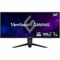 ViewSonic VX3418-2K 34" 21:9 1440p 1ms 165Hz Gaming Monitor with FreeSync Premium, Eye Care, HDMI, DisplayPort and USB - 34" Viewable - Vertical Alignment (VA) - LED Backlight - 3440 x 1440 - FreeSync Premium - 300 Nit - 1 ms - HDMI - DisplayPort