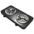 MegaChef Dual Coil Burner Electric Buffet Cooktop Range, 2"H x 17"W x 9"D, Black