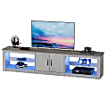 Bestier 80" LED Gaming TV Stand For 85" TVs, 18-1/2”H x 80”W x 13-13/16”D, White Wash