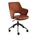 Eurostyle Darcie Faux Leather/Fabric Mid-Back Office Chair, Dark Brown/Orange/Black