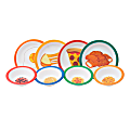 Mind Reader Kids' Bon Appetit 8-Piece Melamine Plate And Bowl Set, 1"H x 8-1/4"L x 8-1/4"L, Assorted Colors