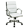 Office Star™ Work Smart™ Executive Mid-Back Chair, White/Silver