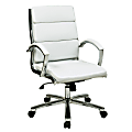 Office Star™ Work Smart™ Executive Mid-Back Chair, White/Silver 1 thumbnail image