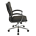 Office Star™ Work Smart™ Executive Mid-Back Chair, Black/Silver