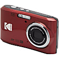 Kodak PIXPRO FZ45 16.4 Megapixel Compact Camera - Red - 1/2.3" CMOS Sensor - 2.7"LCD - 4x Optical Zoom - 6x Digital Zoom - Digital (IS) - 4608 x 3456 Image - 1920 x 1080 Video - Full HD Recording - HD Movie Mode