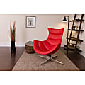 Flash Furniture Cocoon Swivel Chair, Red/Silver
