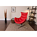 Flash Furniture Cocoon Swivel Chair, Red/Silver 1 thumbnail image