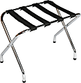 CSL Flat Top Metal Luggage Rack, 20”H x 26”W x 16”D, Chrome/Black 1 thumbnail image