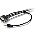 C2G 35ft VGA Video + 3.5mm AUX Stereo Audio Cable - In Wall CMG-Rated - M/M - 35 ft Mini-phone/VGA A/V Cable for Audio/Video Device - First End: 15-pin HD-15 - Male, Mini-phone Audio - Male