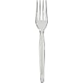 Dixie Heavyweight Plastic Cutlery - Fork - 1 x Fork - Breakroom - Disposable - Clear - 1000 / Carton 1 thumbnail image