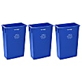 Alpine Industries Indoor Trash Container Recycling Bins, 23 Gallons, Blue, Pack Of 3 Bins 1 thumbnail image