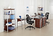 Realspace Mezza 62 W L Shaped Corner Desk CherryChrome Office Depot