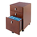 Realspace® Mezza 19"D Vertical 3-Drawer Mobile File Cabinet, Cherry/Chrome 1 thumbnail image