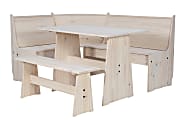Linon Narci Corner Nook Set, 33-3/5"H x 63-3/4"W x 19-3/4"D, White 1 thumbnail image