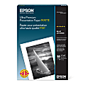 Epson® Ultra Premium Matte Presentation Paper, 13" x 19", 104 Brightness, 51 Lb, Pack Of 50 Sheets