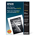 Epson® Ultra Premium Matte Presentation Paper, A3 (11.7" x 16.5"), 104 Brightness, 41 Lb, Pack Of 50 Sheets