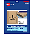 Avery® Printable Invitation Cards With Sure Feed® Technology, 5" x 7" Rectangle Scalloped Edge, Kraft Brown, Pack Of 20 1 thumbnail image