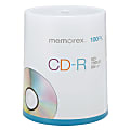 Memorex™ CD-R Recordable Media Spindle, 700MB/80 Minutes, Pack Of 100