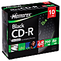 Memorex® Black CD-R Media With Slim Jewel Cases, 700MB/80 Minutes, Pack Of 10 1 thumbnail image
