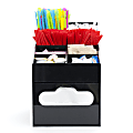 Mind Reader 8-Compartment Condiment Organizer With Napkin Holder, Black 1 thumbnail image