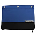 U Style 3-Ring Pencil Pouch With Microban® Antimicrobial Protection, 7 1/2" x 9 3/4", Blue/Black