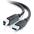 C2G 10ft USB 3.0 A to B SuperSpeed Cable - M/M - 9.84 ft USB Data Transfer Cable - Type A Male USB - Type B Male USB - Shielding - Black 1 thumbnail image