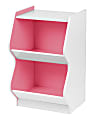 IRIS 27"H 2-Tier Bookshelf With Footboard, White/Pink