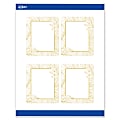 Avery® Printable Labels With Sure Feed® Technology, S00-EVW, Rectangle, 4" x 3-1/3", Matte White With Preprinted Gold Leaf Pattern, Pack Of 40 1 thumbnail image