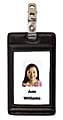FORAY Office Depot Brand Faux Leather ID Badge Holder, Vertical, Black/Tan 1 thumbnail image