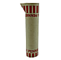 PAP-R Tubular Coin Wrappers - Total $0.50 in 50 Coins of 1¢ Denomination - Heavy Duty, Burst Resistant - Kraft - Red, 1000/Pack 1 thumbnail image