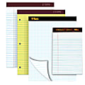 TOPS™ Double Docket® Gold Writing Pad, 8 1/2" x 11", Quad/Narrow Ruled, 160 Pages (80 Sheets), White