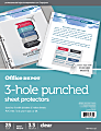 Office Depot® Brand 3-Hole Punched Sheet Protectors, 8-1/2" x 11", Clear, Pack Of 25 1 thumbnail image