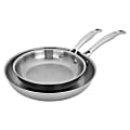 Henckels Clad H3 2-Piece Stainless Steel Fry Pan Set, 8” And 10”, Silver 1 thumbnail image