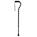 Medline Adjustable Aluminum Offset-Handle Cane, 29" - 38"H, Black Argyle 1 thumbnail image