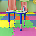 Flash Furniture 27"W Rectangular Plastic Height-Adjustable Activity Table, Blue