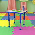 Flash Furniture 27"W Rectangular Plastic Height-Adjustable Activity Table, Blue 1 thumbnail image