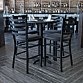 Flash Furniture Round Bar-Height Table Set With 4 Metal Bar Stools, Black