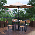 Flash Furniture Lark 7-Piece All-Weather Patio Set, 29-1/2”H x 35-1/4”W x 35-1/4”D, Tan 1 thumbnail image