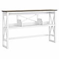 Bush Furniture Key West 60"W Desk Hutch, Shiplap Gray/Pure White, Standard Delivery 1 thumbnail image