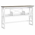 Bush® Furniture Key West 60"W Desk Hutch, Shiplap Gray/Pure White, Standard Delivery