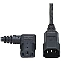 Eaton Tripp Lite Series Power Extension Cord, Right-Angle C13 to C14 PDU Style - 10A, 250V, 18 AWG, 2 ft. (0.61 m), Black - P00400213RA 1 thumbnail image