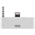 4XEM Lightning To 30-Pin Adapter w/ Mini Jack Audio For iPhone/iPod (White)